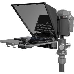 FEELWORLD TP2A Portable 8-inch Teleprompter Supports up to 8" Smartphone/Tablet Prompting Smartphone DSLR Shooting with Remote Control & Lens Adapter Rings in Saudi Arabia