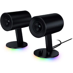 Razer Nommo Chroma: Custom Woven 3" Glass Fiber Drivers - Rear-Facing Bass Ports - Bass Knob w/Automatic Gain Control Chroma Enabled - Full Range 2.0 PC Gaming Speakers, Black in Kuwait