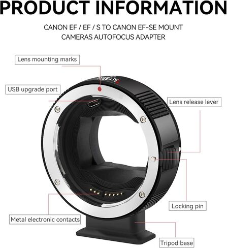 7artisans EF-SE محول عدسة التركيز التلقائي Speedbooster حلقة محول متوافقة مع عدسة Canon EF/EF-SE وكاميرا Sony E-Mount لسوني A6400، A7M3، A7M4، ZVE10 in Kuwait