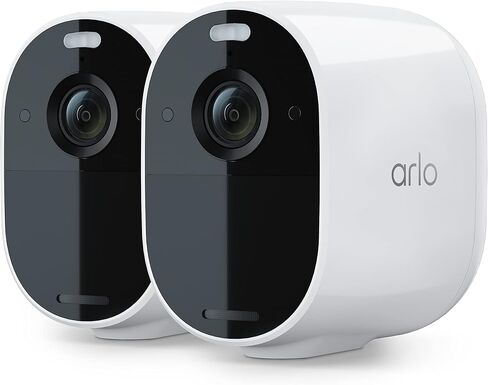 كاميرا Arlo Essential Spotlight - عدد 2 (عبوة من 1) أمان لاسلكي، فيديو 1080 بكسل، رؤية ليلية ملونة، طريقة صوت، خالية من الأسلاك، مباشرة إلى WiFi لا حاجة إلى محور، متوافقة مع Alexa، أبيض، VMC2230 in Kuwait