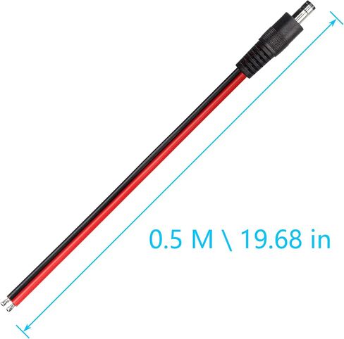 CERRXIAN DC5521 Power Pigtails Cable,1 FT 14AWG 5.5mm x 2.1 mm DC Male Bare Wire Open End Power Wire,DC Supply Repair Cable for CCTV Security Camera LED Strip Light Etc(2-Pack) (0.3m Black) in Kuwait