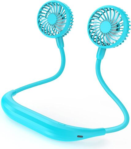 Portable Neck Fan, 2600mAh Battery Operated Ultra Quiet Hands Free USB Fan with 3 Speeds, Strong Wind, 360° Adjustable High Flexibility Wearable Personal Fan for Home Office Outdoor Travel (White) in Kuwait