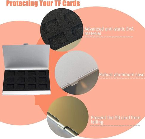 12 Slots Micro SD Card Holder, TF Card Case,Ultrathin Mini Aluminum Waterproof Memory Card Carrying Case,Rustproof Memory Card Protector Cover Storage for Micro SD/Micro SDHC/TF Cards (Black Color) in Saudi Arabia