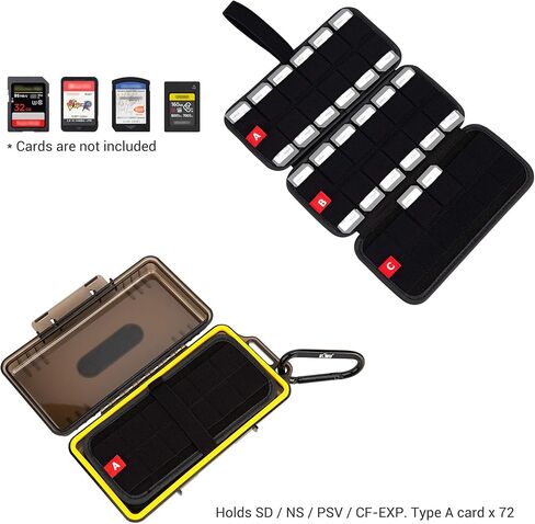 45 فتحة (15 XQD+30 SD) منظم حامل تخزين بطاقات الذاكرة لبطاقة XQD SD/SDHC/SDXC CFepress من النوع A، حقيبة حمل بطاقة SD XQD مقاومة للصدمات والماء مع ملصقات in Kuwait