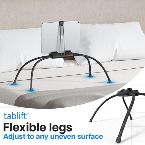 MaxPro Universal Tablet and Phone Stand for Bed — Patented Hands-Free Holder with Flexible Gooseneck Legs, 5 Viewing Angles, Fits Any iPad, Tablet, or Phone with or Without Case in Kuwait