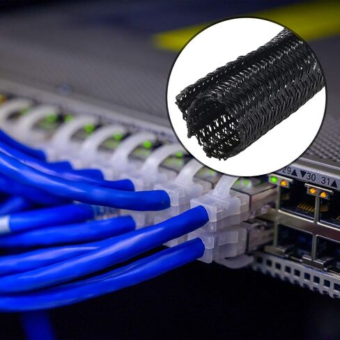 Boao 3 قطع واقي سلك سلك أنبوبي غطاء كابل مقسم لشاحن USB كابل سلك غطاء كابل صوت فيديو (3/8 بوصة، 1/2 بوصة، 1/4 بوصة، أسود) in Kuwait