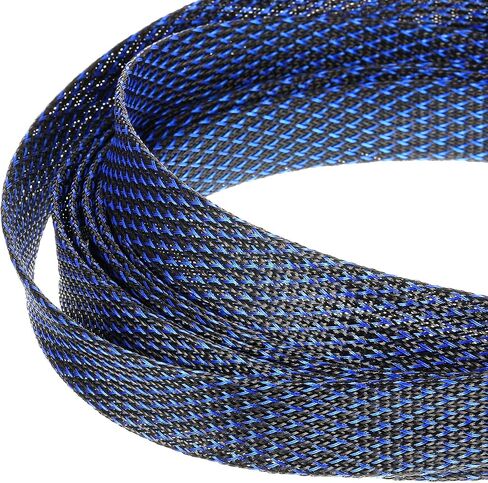 50ft PET Expandable Braided Cable Sleeve, Wire Loom Wire Braid Sleeving with 127 Pieces Shrink Tube for Audio Video and Other Home Device Cable Automotive Wire (Black, 1/2 Inch, 1/4 Inch, 3/8 Inch) in Saudi Arabia