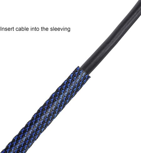 50ft PET Expandable Braided Cable Sleeve, Wire Loom Wire Braid Sleeving with 127 Pieces Shrink Tube for Audio Video and Other Home Device Cable Automotive Wire (Black, 1/2 Inch, 1/4 Inch, 3/8 Inch) in Saudi Arabia