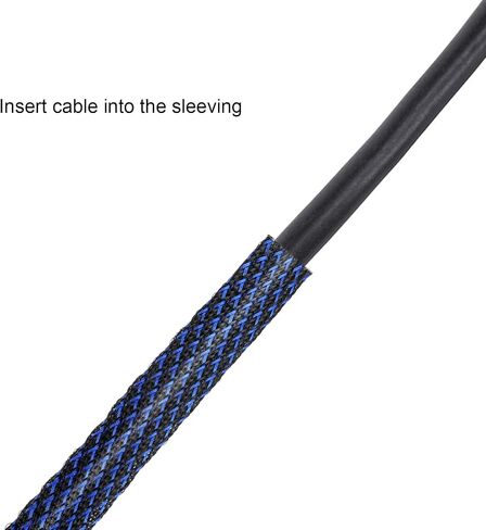 Xuniea 96ft Wire Loom Braided Cable 1/2, 1/4, 3/8 Inch,Black and Red | Wire Loom Braided Cable Sleeve Covers, with 127 Heat Shrink for Audio Video Cables, Protects from Pets, Flexible Organizer in Kuwait