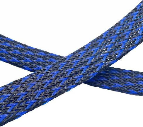 PET Expandable Braided Sleeving 25Ft-3/4 inch Wire Loom, Aibole Braided Cable Sleeve Wire Wrap,Black&Red in Kuwait