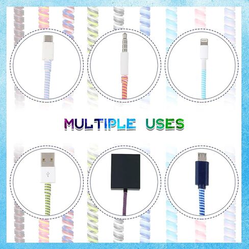 Friends 10 Pcs Cord Protectors from Pets No Chew 43.3",Classic Colors | Spiral Cable Protector, Phone Charger Cover, Data Cable Protective Sleeve Chew Proof, USB Wire Cover Stylish, Cat Dog Rabbit in Kuwait