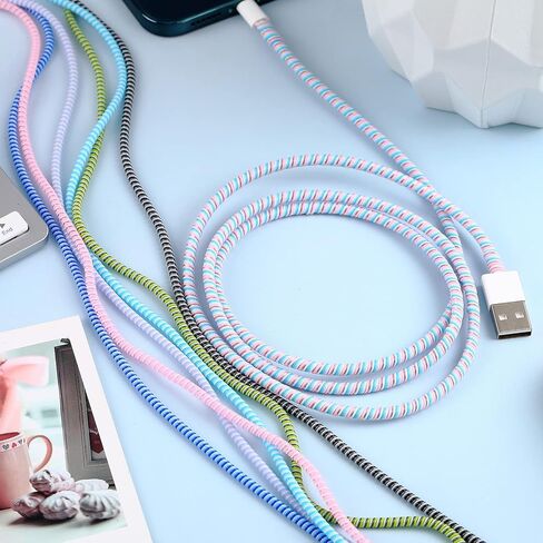 Friends 10 Pcs Cord Protectors from Pets No Chew 43.3",Classic Colors | Spiral Cable Protector, Phone Charger Cover, Data Cable Protective Sleeve Chew Proof, USB Wire Cover Stylish, Cat Dog Rabbit in Kuwait