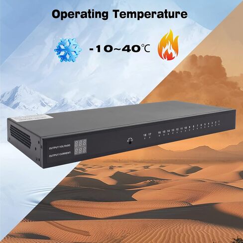 DC 16 Channel VBR CCTV 12V 20A Distributed Power Supply Rack Mount, PTC Reset Fuse,（UPS） Uninterruptible Power Supply System Function，Adjustable Output Voltage，for Security Cameras, DVR，NVR in Kuwait