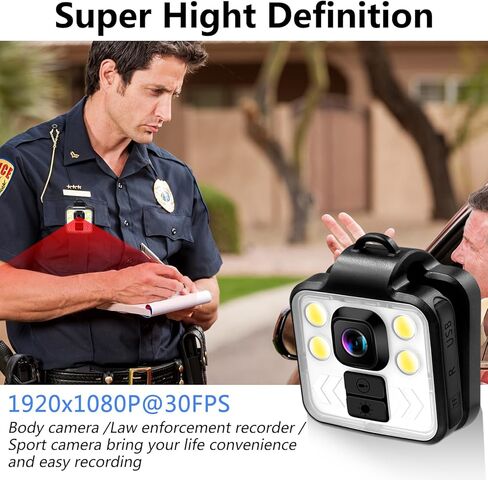 كاميرا TANGMI Mini Body، كاميرا فيديو محمولة 1080 بكسل للرياضات الخارجية، كاميرا لاسلكية يمكن ارتداؤها، 3 أوضاع LED مصباح أمامي، مصباح أمامي مقاوم للماء، كاميرا يرتديها الجسم مع طوابع زمنية للركوب والجري in Kuwait