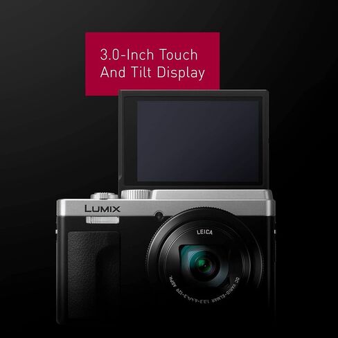 Panasonic LUMIX ZS80D 4K Digital Camera, 20.3MP 1/2.3-inch Sensor, 30X Leica DC Vario-Elmar Lens, F3.3-6.4 Aperture, WiFi, Hybrid O.I.S. Stabilization, 3-Inch LCD, DC-ZS80DS (Silver) in Saudi Arabia