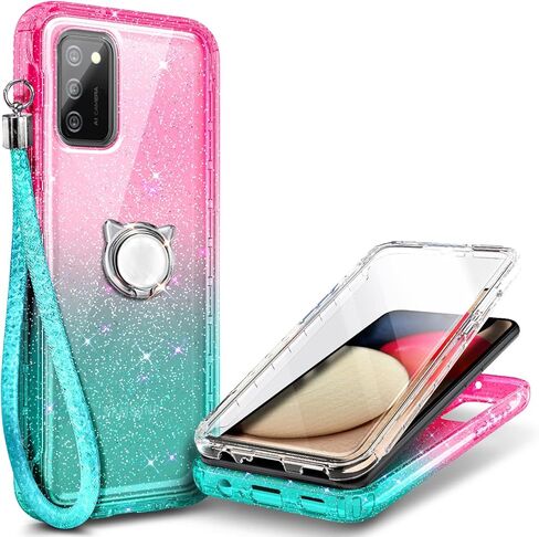 حافظة NGB Supremacy Galaxy A03S، حماية كاملة للجسم مع [واقي شاشة مدمج] حامل حلقة/حزام معصم، غطاء متين مقاوم للصدمات مناسب لهاتف Samsung Galaxy A03S (ياقوتي) in Kuwait
