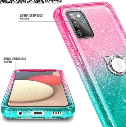 حافظة NGB Supremacy Galaxy A03S، حماية كاملة للجسم مع [واقي شاشة مدمج] حامل حلقة/حزام معصم، غطاء متين مقاوم للصدمات مناسب لهاتف Samsung Galaxy A03S (ياقوتي) in Kuwait