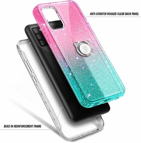 حافظة NGB Supremacy Galaxy A03S، حماية كاملة للجسم مع [واقي شاشة مدمج] حامل حلقة/حزام معصم، غطاء متين مقاوم للصدمات مناسب لهاتف Samsung Galaxy A03S (ياقوتي) in Kuwait
