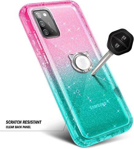 حافظة NGB Supremacy Galaxy A03S، حماية كاملة للجسم مع [واقي شاشة مدمج] حامل حلقة/حزام معصم، غطاء متين مقاوم للصدمات مناسب لهاتف Samsung Galaxy A03S (ياقوتي) in Kuwait