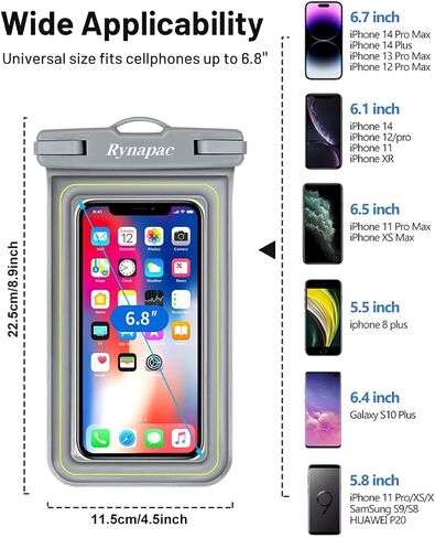 جراب / حافظة هاتف مقاومة للماء IP68، حافظة هاتف عائمة مقاومة للماء لهاتف iPhone 14 13 12 11 Pro Max XS Plus Samsung Galaxy الهاتف المحمول، حافظة iPhone عائمة لقضاء عطلة الشاطئ - عبوتان in Kuwait