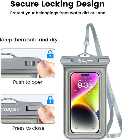 جراب / حافظة هاتف مقاومة للماء IP68، حافظة هاتف عائمة مقاومة للماء لهاتف iPhone 14 13 12 11 Pro Max XS Plus Samsung Galaxy الهاتف المحمول، حافظة iPhone عائمة لقضاء عطلة الشاطئ - عبوتان in Kuwait
