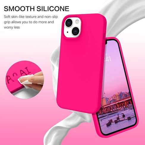 حافظة BENTOBEN iPhone 14 Plus، حافظة هاتف iPhone 14 Plus، للنساء والرجال بمقاس نحيف من السيليكون السائل الناعم والمطاط المضاد للخدش وغطاء هاتف مقاوم للصدمات مع بطانة من الألياف الدقيقة لهاتف iPhone 14 Plus 6.7 بوصة، وردي in Kuwait