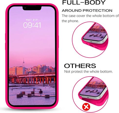 حافظة BENTOBEN iPhone 14 Plus، حافظة هاتف iPhone 14 Plus، للنساء والرجال بمقاس نحيف من السيليكون السائل الناعم والمطاط المضاد للخدش وغطاء هاتف مقاوم للصدمات مع بطانة من الألياف الدقيقة لهاتف iPhone 14 Plus 6.7 بوصة، وردي in Kuwait