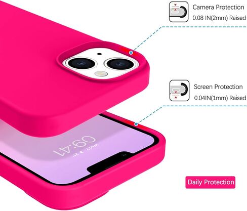 حافظة BENTOBEN iPhone 14 Plus، حافظة هاتف iPhone 14 Plus، للنساء والرجال بمقاس نحيف من السيليكون السائل الناعم والمطاط المضاد للخدش وغطاء هاتف مقاوم للصدمات مع بطانة من الألياف الدقيقة لهاتف iPhone 14 Plus 6.7 بوصة، وردي in Kuwait