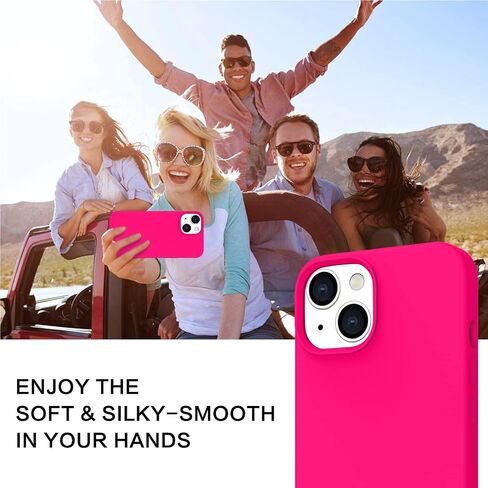 حافظة BENTOBEN iPhone 14 Plus، حافظة هاتف iPhone 14 Plus، للنساء والرجال بمقاس نحيف من السيليكون السائل الناعم والمطاط المضاد للخدش وغطاء هاتف مقاوم للصدمات مع بطانة من الألياف الدقيقة لهاتف iPhone 14 Plus 6.7 بوصة، وردي in Kuwait