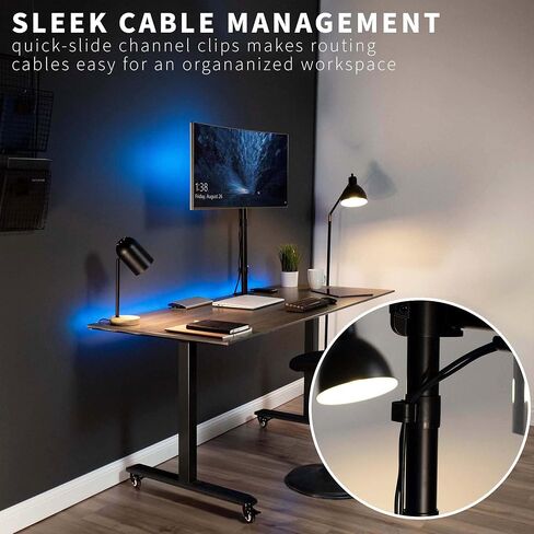 VIVO Single Monitor Desk Mount, Extra Tall Fully Adjustable Stand for 1 LCD Screen up to 32 inches, Ultra Wide Screens up to 38 inches, 22 lbs Capacity, White, STAND-V001TW in Saudi Arabia