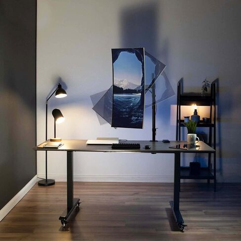 VIVO Single Monitor Desk Mount, Extra Tall Fully Adjustable Stand for 1 LCD Screen up to 32 inches, Ultra Wide Screens up to 38 inches, 22 lbs Capacity, White, STAND-V001TW in Saudi Arabia