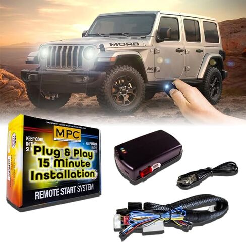 MPC Remote Start Kit Compatible with Jeep Wrangler 2007-2018 || 100% Plug n Play || Key-to-Start || Use Your OEM Key Fob || 15 Minute Install || USA Tech Support in Kuwait