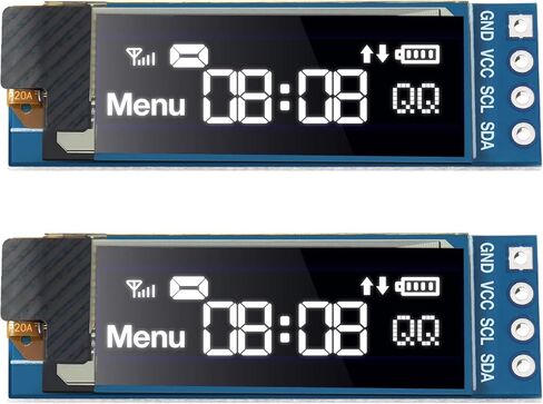 2 قطعة وحدة عرض I2C 0.91 بوصة I2C OLED وحدة عرض I2C OLED شاشة سائق 3.3 فولت - 5 فولت (الضوء الأبيض) in Kuwait