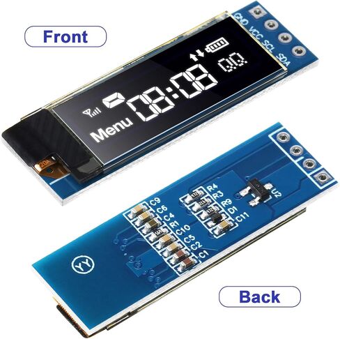 2 قطعة وحدة عرض I2C 0.91 بوصة I2C OLED وحدة عرض I2C OLED شاشة سائق 3.3 فولت - 5 فولت (الضوء الأبيض) in Kuwait