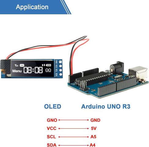 2 قطعة وحدة عرض I2C 0.91 بوصة I2C OLED وحدة عرض I2C OLED شاشة سائق 3.3 فولت - 5 فولت (الضوء الأبيض) in Kuwait