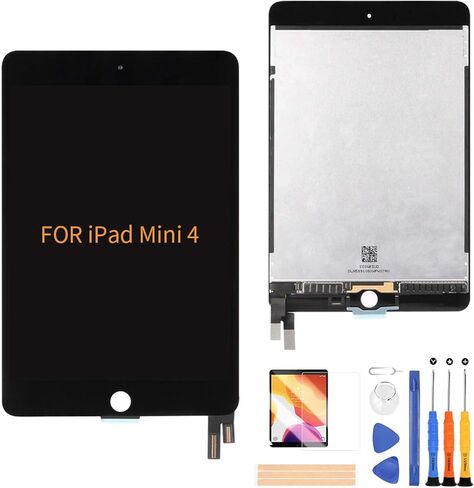 A-MIND لجهاز iPad Mini 4 A1538 A1550 شاشة بديلة LCD تعمل باللمس محول رقمي مجموعة كاملة مع مجموعة أدوات حماية وإصلاح الشاشة (أسود) in Kuwait