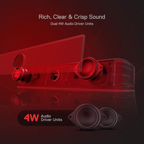 Redragon GS560 RGB Desktop Soundbar, 2.0 Channel Computer Speaker with Dynamic RGB Audio-Light Sync/Display w/Volume Knob, USB Powered w/ 3.5mm Cable, Pink in Kuwait