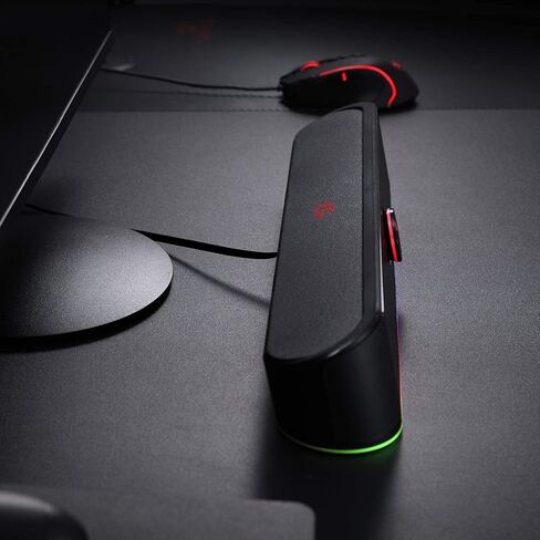 Redragon GS560 RGB Desktop Soundbar, 2.0 Channel Computer Speaker with Dynamic RGB Audio-Light Sync/Display w/Volume Knob, USB Powered w/ 3.5mm Cable, Pink in Kuwait