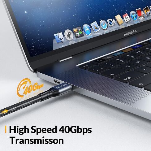 iDsonix USB 4 Cable[USB-IF Certification] Compatible with Thunderbolt 4 Cable 6.6Ft 40Gbps Data Transfer / 8K@60Hz or Dual 4K Displays/PD 100W Charging for MacBooks, iPad Pro, Hub, Mac Mini, SSD etc in Saudi Arabia