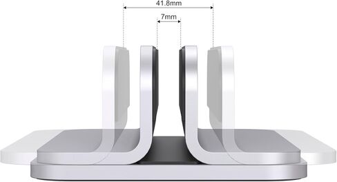 Aluminum Laptop Vertical Stand Organizer, Sturdy Laptop Computer Holder Desktop Stand Compatible with New Retina Apple MacBook Pro/Air, Mac Mini and iPad Pro - Black in Kuwait