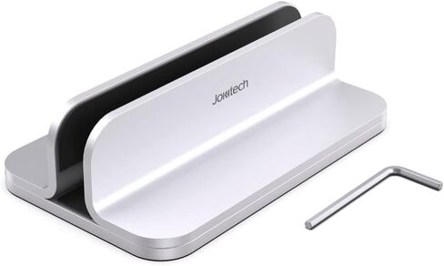 Aluminum Laptop Vertical Stand Organizer, Sturdy Laptop Computer Holder Desktop Stand Compatible with New Retina Apple MacBook Pro/Air, Mac Mini and iPad Pro - Black in Kuwait