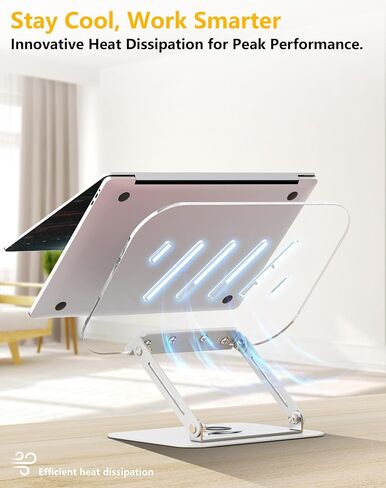 Laptop Computer Stand Adjustable Height-Tablet Holder for Desk-Foldable Riser Folding Mount for Notebook iMac MacBook Air Pro,Dell XPS, HP (10-17.3"),Aluminum-Silver in Kuwait