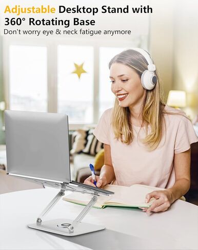 Laptop Computer Stand Adjustable Height-Tablet Holder for Desk-Foldable Riser Folding Mount for Notebook iMac MacBook Air Pro,Dell XPS, HP (10-17.3"),Aluminum-Silver in Kuwait