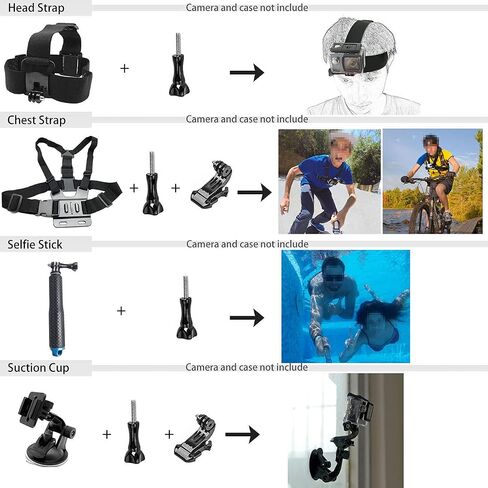 Accessories Kit for Gopro Hero 13 Black Accessory Bundle Waterproof Housing Case Filter Silicone Protector Lens Screen Tempered Glass Head Chest Strap Mount Set for Gopro13 HERO13 in Saudi Arabia