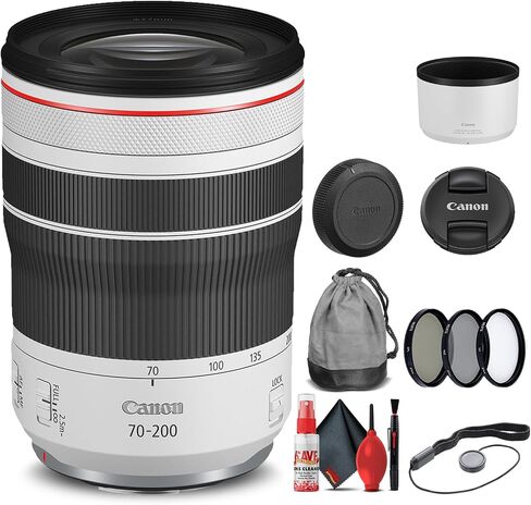 عدسة Canon RF 70-200mm f/4L هي عدسة USM (4318C002) + مجموعة مرشح + حافظة غطاء + مجموعة تنظيف + المزيد (متجددة) in Saudi Arabia
