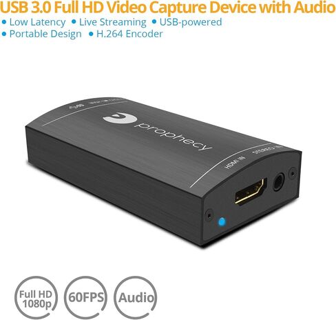 gofanco Prophecy USB 3.0 HDMI Video Capture Card Device | Stream and Share Gameplay, 1080p 60Hz, PS4 Game Consoles, TAA Compliant PRO-CaptureHD in Kuwait