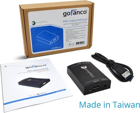 gofanco Prophecy USB 3.0 HDMI Video Capture Card Device | Stream and Share Gameplay, 1080p 60Hz, PS4 Game Consoles, TAA Compliant PRO-CaptureHD in Kuwait