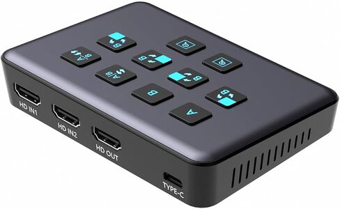 بطاقة التقاط صوت وفيديو HDMI مزدوجة 4K، USB3.0 1080P 60FPS للبث المباشر، بطاقة التقاط مع وصلة كاميرا حلقية الى نوع سي لتسجيل الفيديو والعاب الفيديو، باسثرو لاكس بوكس وبلاي ستيشن 5 وبلاي ستيشن 4 الخ in Kuwait