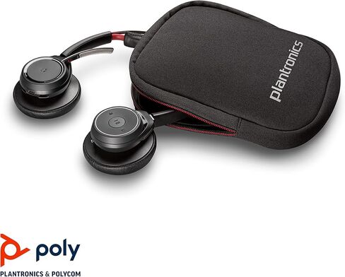 Plantronics - Voyager Focus UC مع حامل شحن (بولي) - سماعة رأس بلوتوث مزدوجة الأذن (ستيريو) مع ميكروفون بوم - متوافق مع USB-A PC/Mac - إلغاء الضوضاء النشط - يعمل مع الفرق (معتمد)، تكبير والمزيد in Saudi Arabia