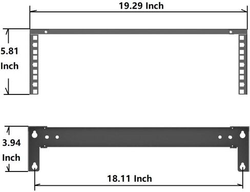 1U Folding 19 Inches Cold Rolled Steel Wall Mountable Simple Vertical Rack and Networking Euipment Rack Including Hardware for Assembly（1U100 in Saudi Arabia